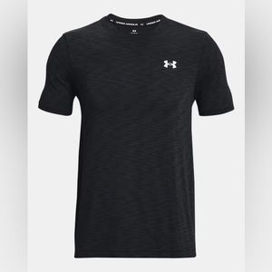 Men Under Amour Fitted Black Short Sleeve Shirt, Size: XL